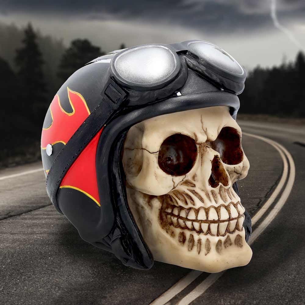 Hell Fire Biker Flame Helmet Skull Ornament: 1 - Figures & Collectables By Gift Moments