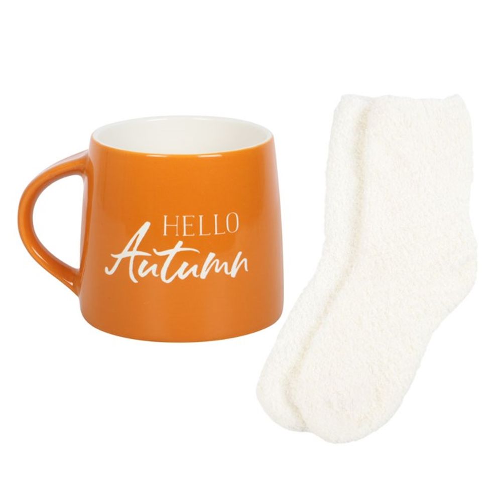 Hello Autumn Mug and Socks Set: 3 - Mugs By Gift Moments