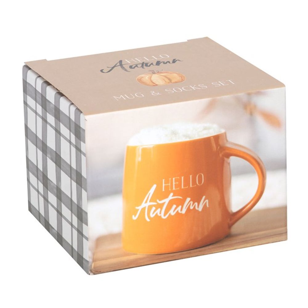 Hello Autumn Mug and Socks Set: 4 - Mugs By Gift Moments