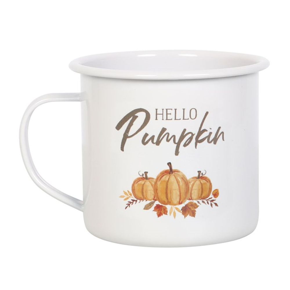 Hello Pumpkin Enamel Mug: 1 - Mugs By Gift Moments