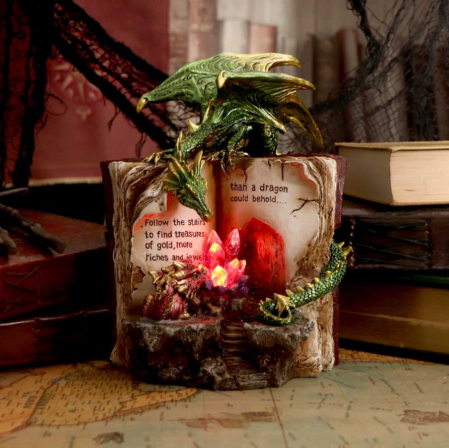 Hoard Finders Dragon with Book Crystal Figurine: 1 - Figures & Collectables By Gift Moments