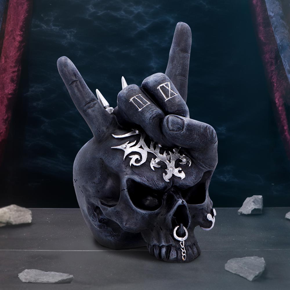 Horns Up Rocking Skull Ornament: 1 - Figures & Collectables By Gift Moments