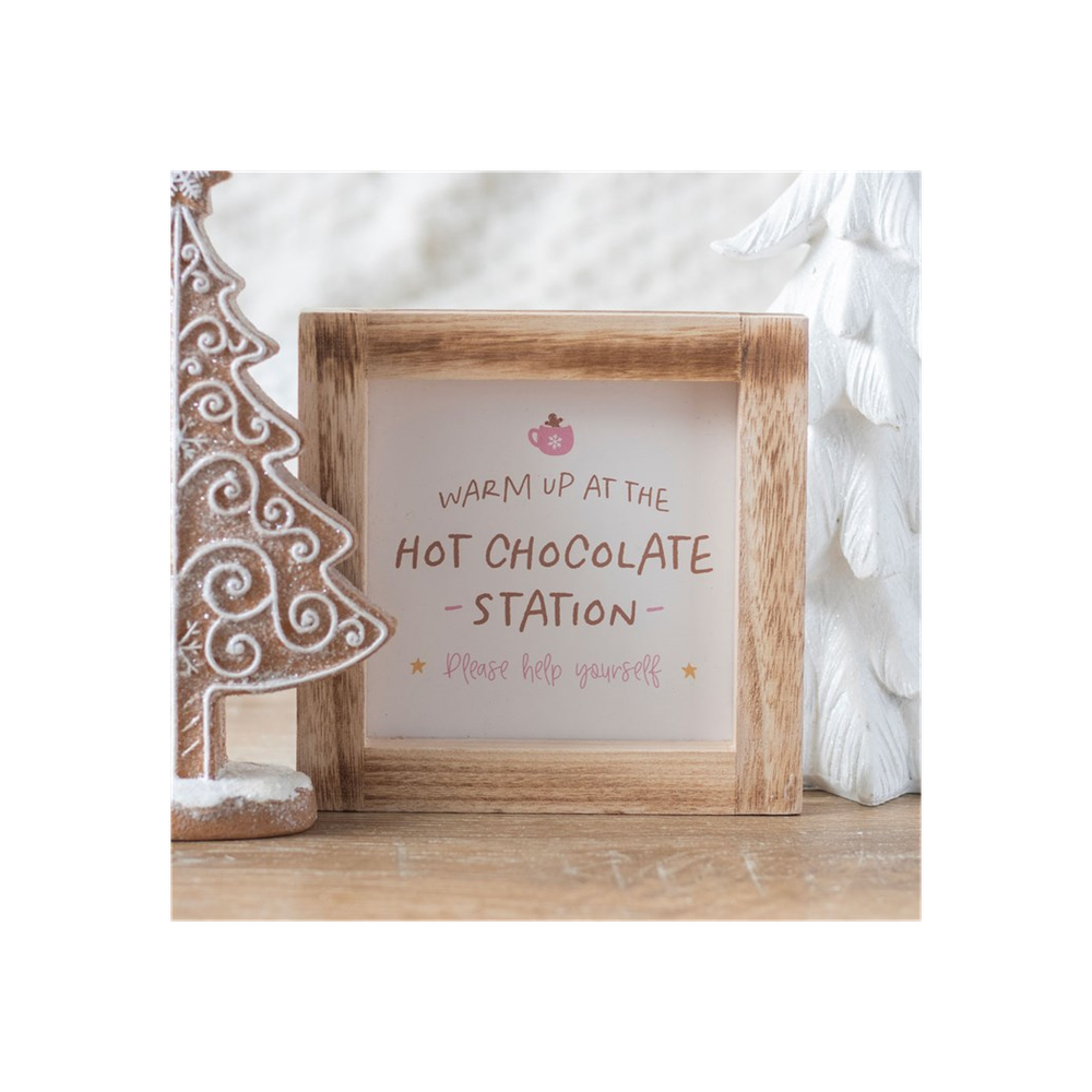 Hot Chocolate Station Wooden Frame Sign: 2 - Signs & Plaques By Gift Moments