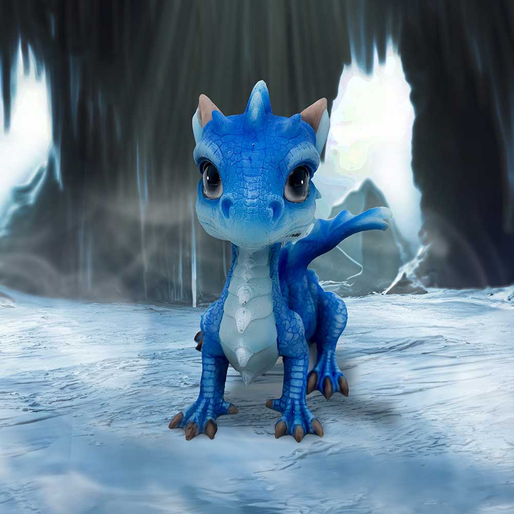Ice Dragonling Blue Dragon Figurine 12.3cm: 1 - Figurines Small (Under 15cm) By NN Designs