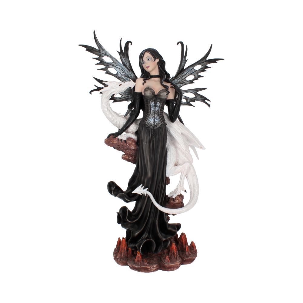 Isabelle 57cm Dark Fairy and White Dragon Figurine: 2 - Figures & Collectables By Gift Moments