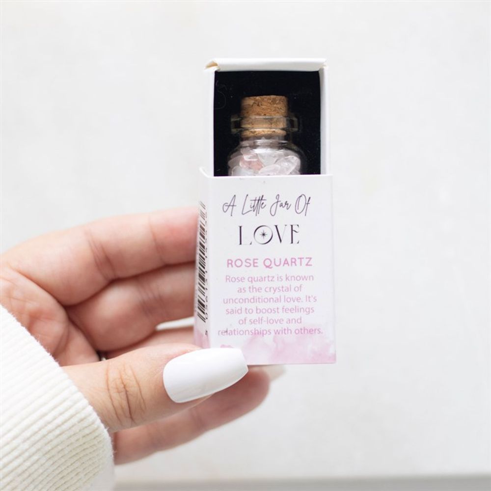 Jar of Love Rose Quartz Crystal in a Matchbox: 1 - By Gift Moments