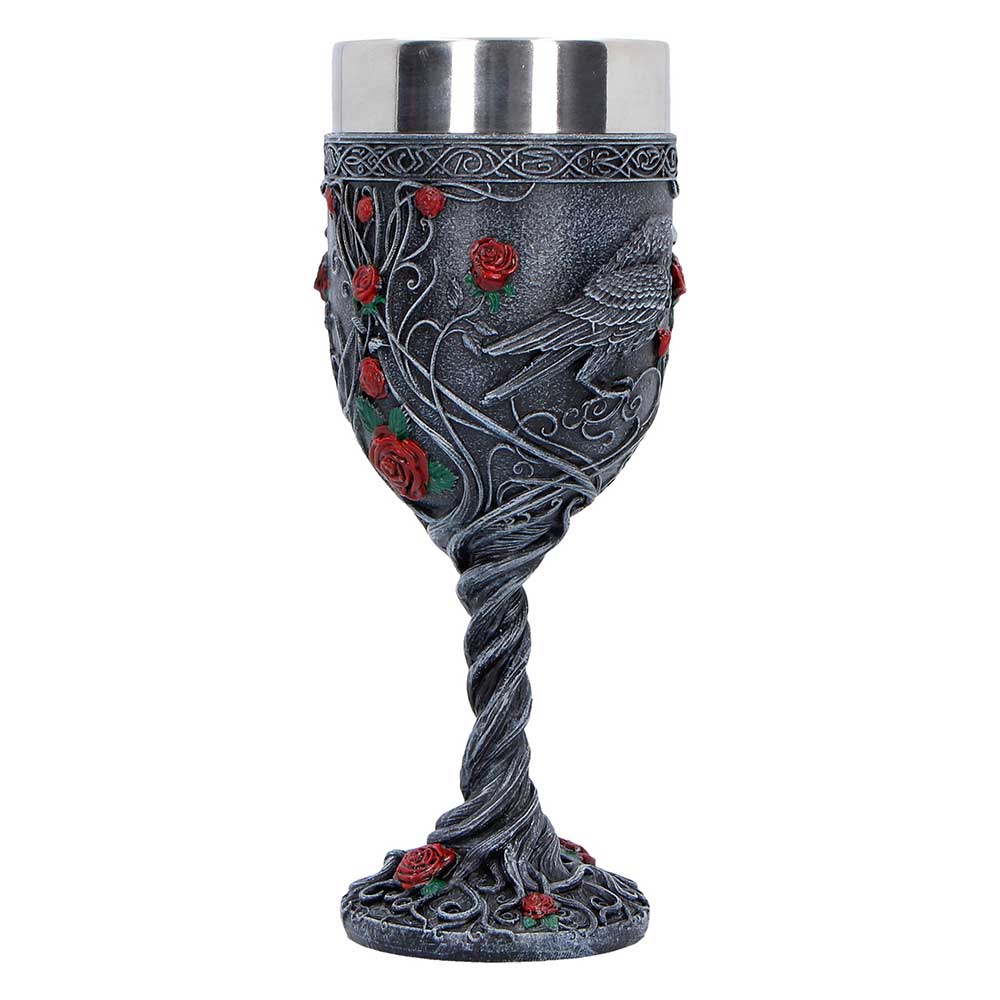 Twilight Bloom Gothic Raven Goblet