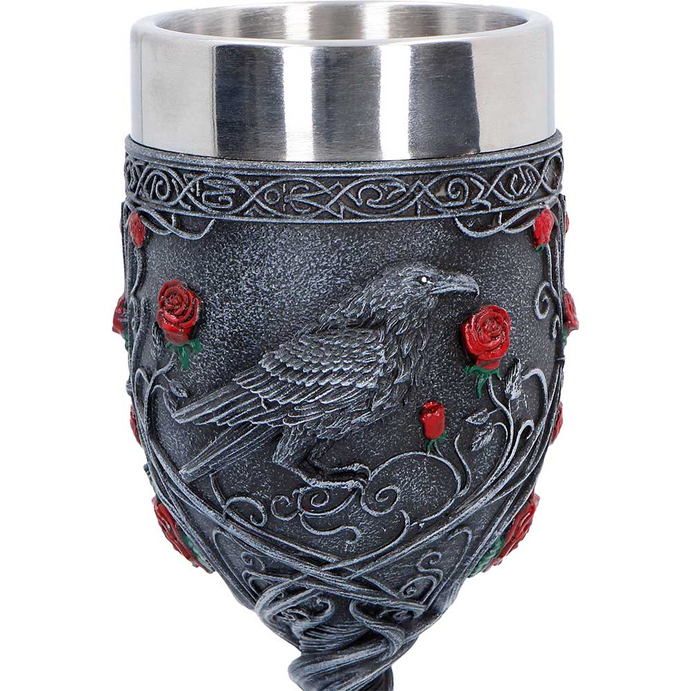 Twilight Bloom Gothic Raven Goblet
