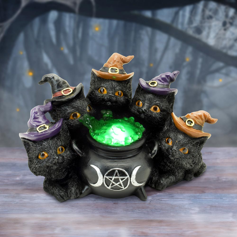 Kindle’s Potion Light Up Cats and Cauldron Ornament: 1 - Figures & Collectables By Gift Moments