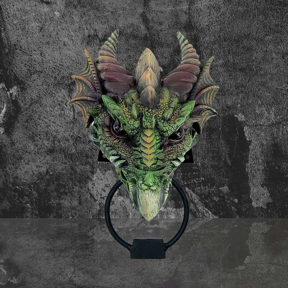 Kryst Gothic Green Dragon Door Knocker: 1 - Door Knockers By Gift Moments