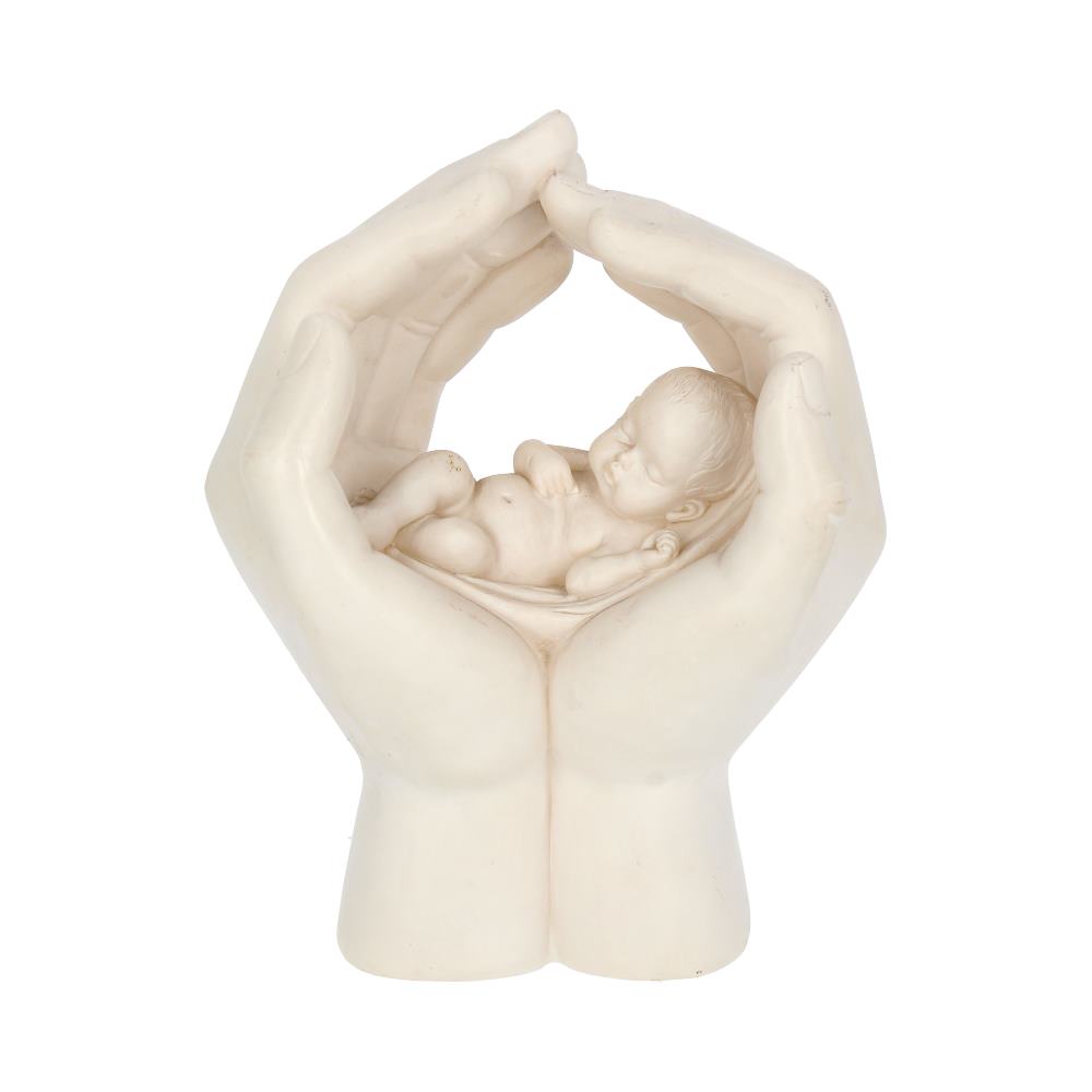 Large Shelter 17.5cm Baby in Cradled Hand Figurine: 2 - Figures & Collectables By Gift Moments