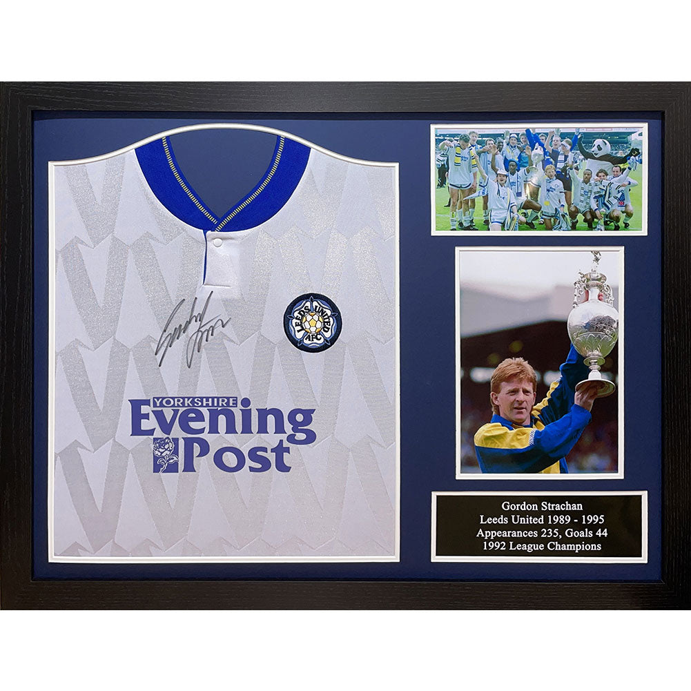 Leeds United FC 1992 Strachan Signed Shirt (Framed): 1 - Signed Memorabilia By Leeds United