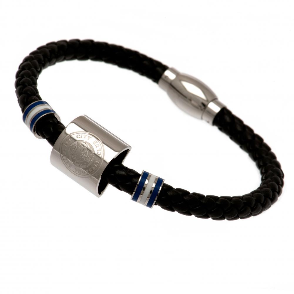 Leicester City FC Colour Ring Leather Bracelet - Shop Jewellery At Gift Moments - 1