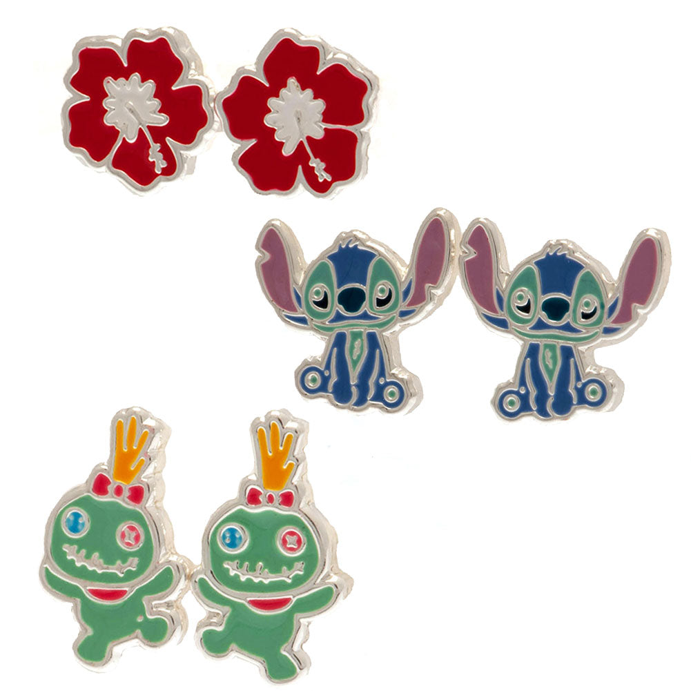 Lilo & Stitch Plated Brass Earring Set - Shop Jewellery At Gift Moments - 1