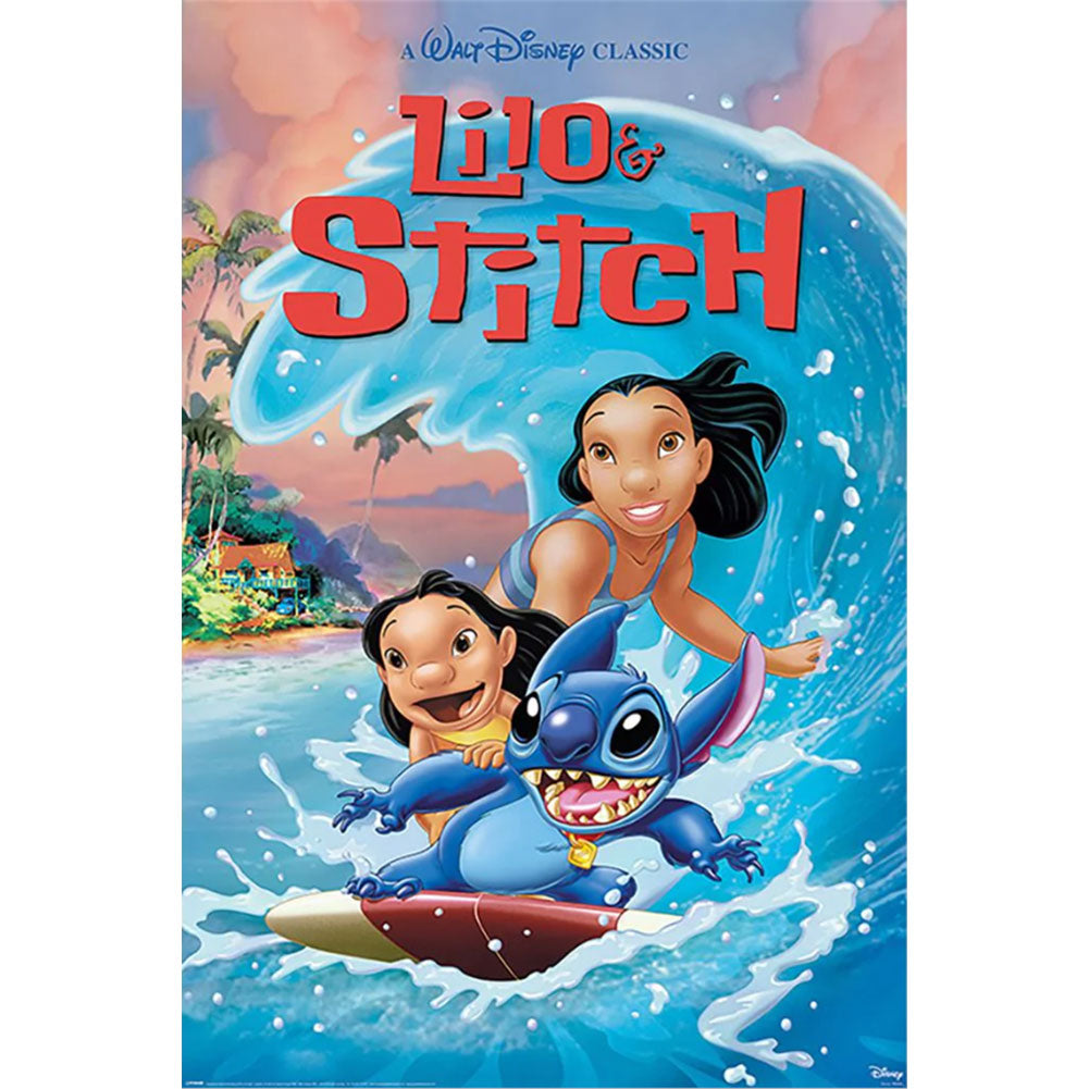 Lilo & Stitch Poster Wave Surf 178 - Shop Posters At Gift Moments - 1