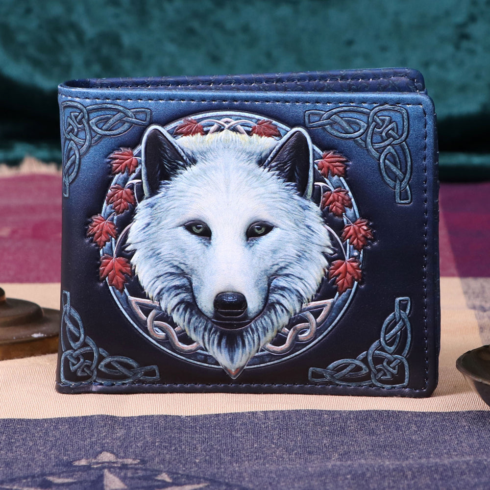 Lisa Parker Guardian of the Fall White Autumn Wolf Wallet: 1 - Wallets By Lisa Parker