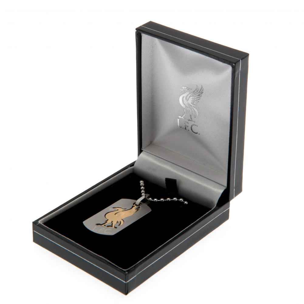 Liverpool FC Bi Colour Cut Out Dog Tag & Chain - Shop Jewellery At Gift Moments - 1