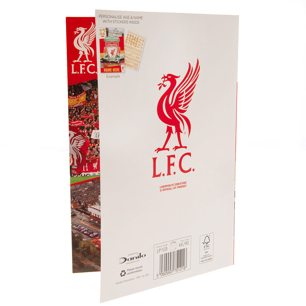 Liverpool FC Birthday Card With Stickers - Shop Scarves At Gift Moments - 5