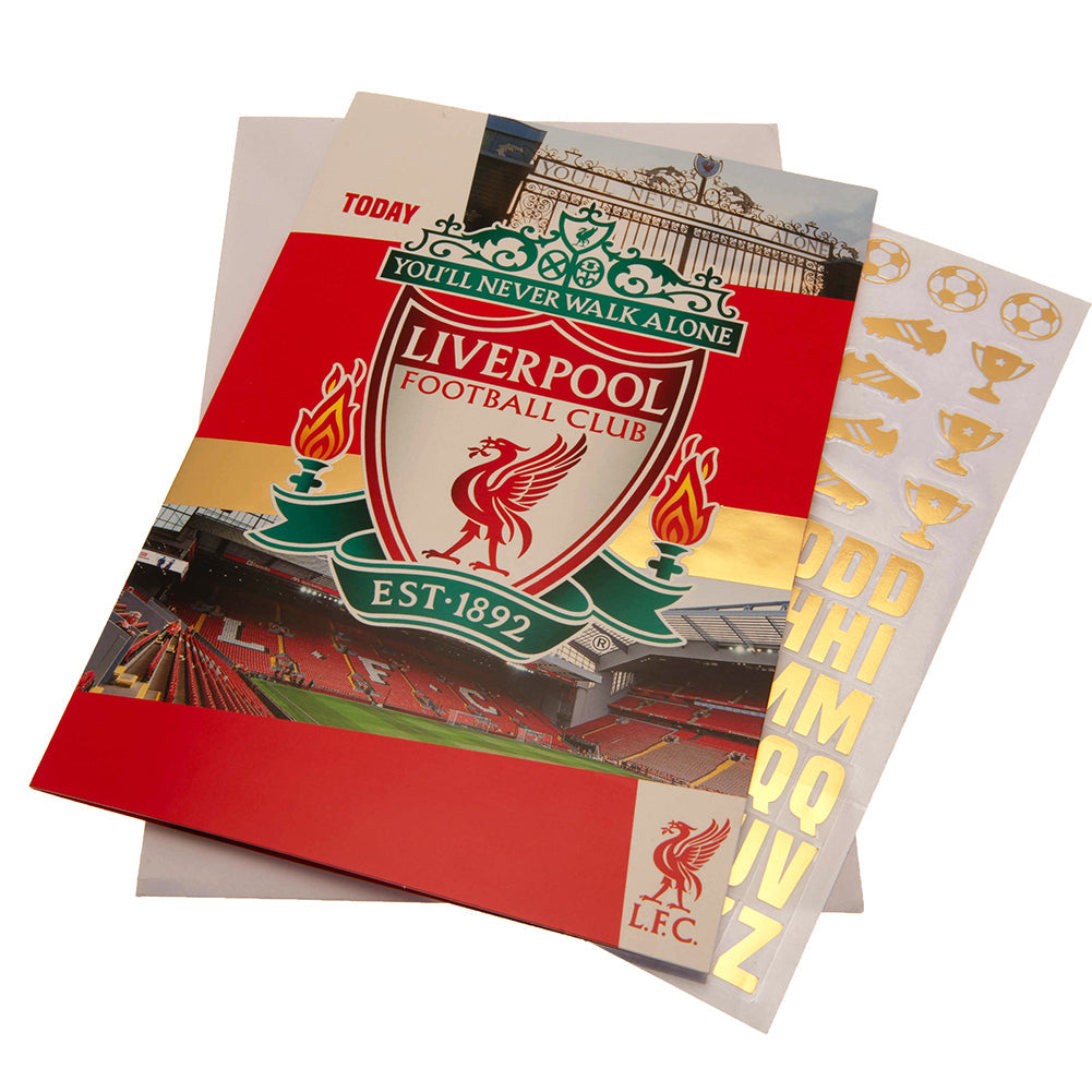 Liverpool FC Birthday Card With Stickers - Shop Scarves At Gift Moments - 1