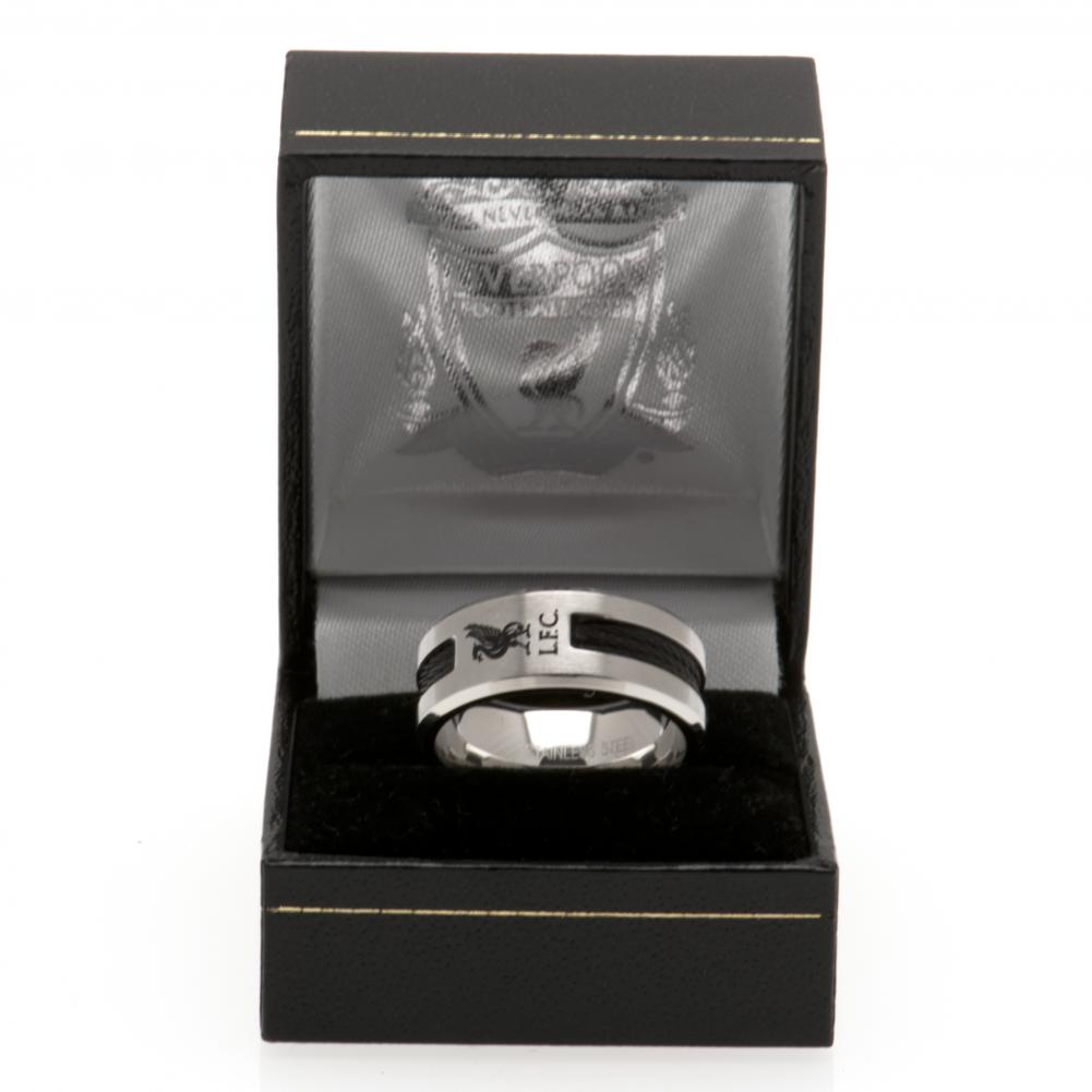 Liverpool FC Black Inlay Ring Large - Shop Jewellery At Gift Moments - 2