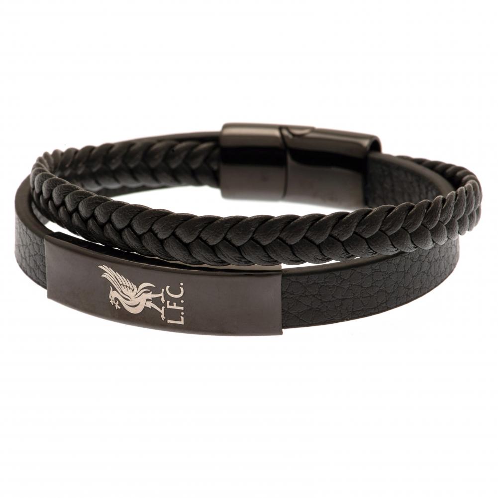 Liverpool FC Black IP Leather Bracelet - Shop Jewellery At Gift Moments - 2
