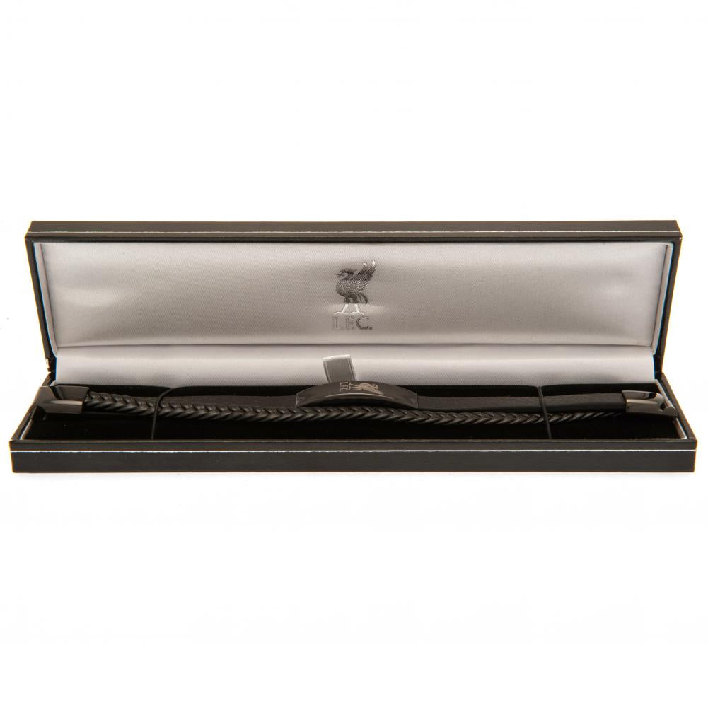 Liverpool FC Black IP Leather Bracelet - Shop Jewellery At Gift Moments - 3