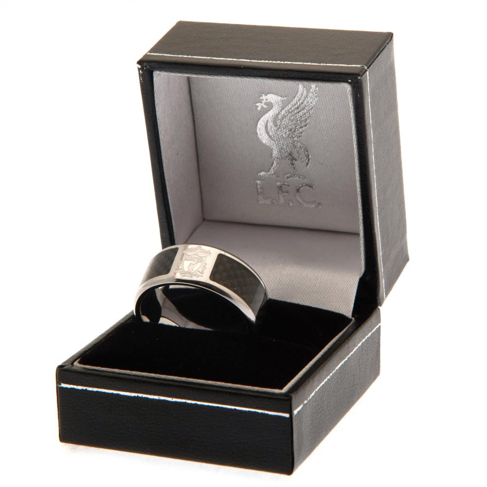 Liverpool FC Carbon Fibre Ring Medium - Shop Jewellery At Gift Moments - 1