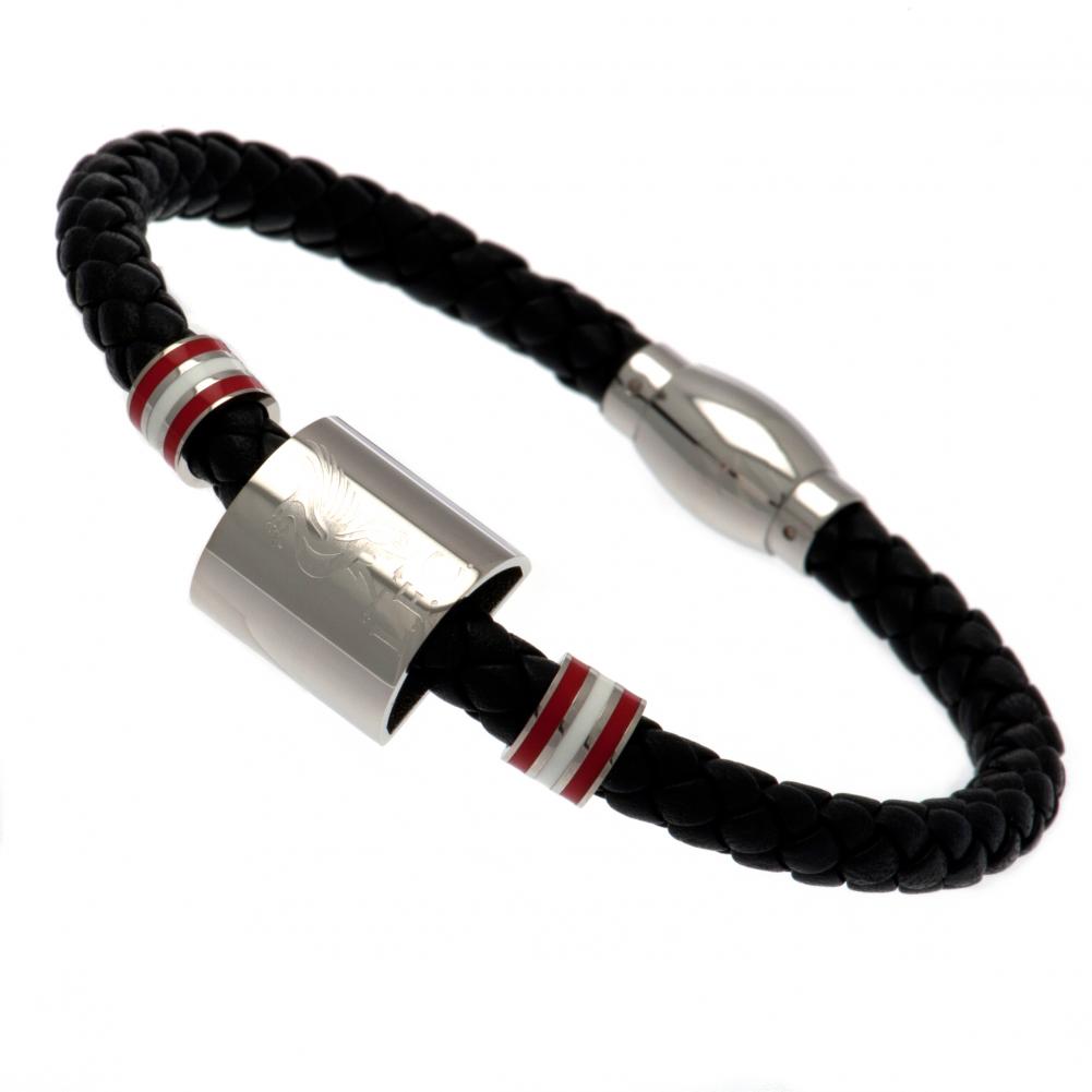 Liverpool FC Colour Ring Leather Bracelet - Shop Jewellery At Gift Moments - 1