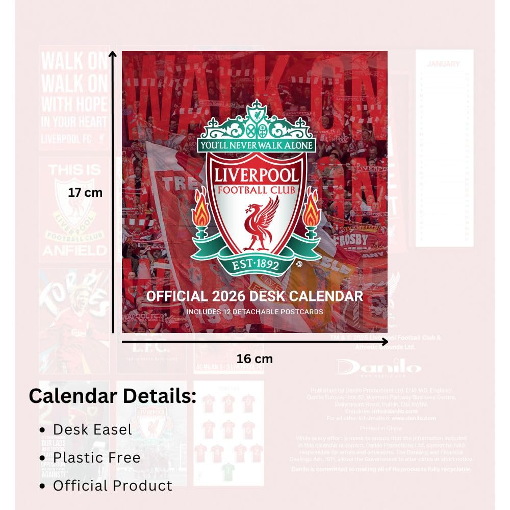 Liverpool FC Desktop Calendar 2026: 5 - Calendars By Liverpool