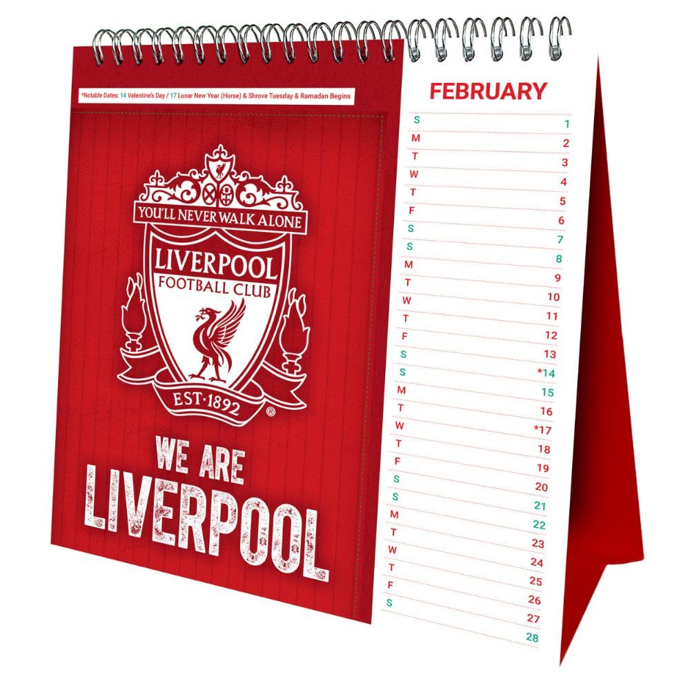Liverpool FC Desktop Calendar 2026: 2 - Calendars By Liverpool