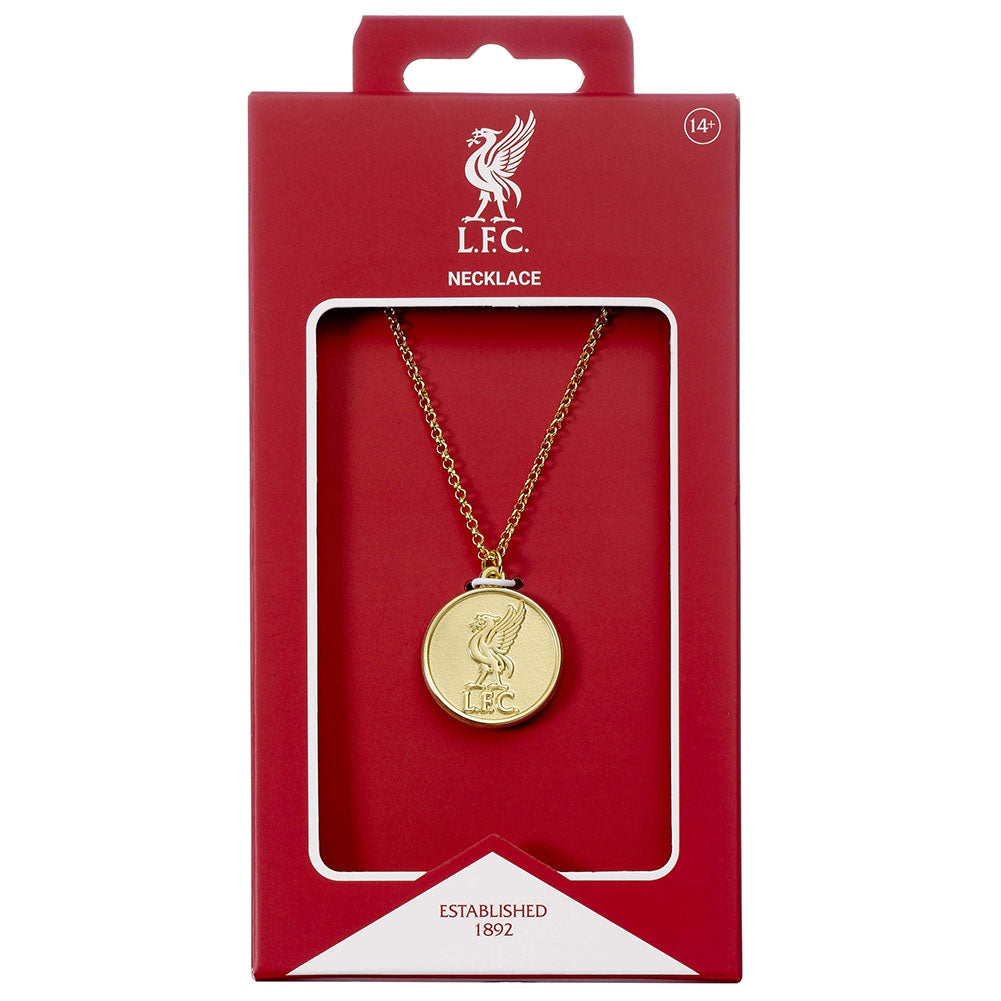 Liverpool FC Gold Finish Crest Necklace: 4 - Necklaces By Liverpool