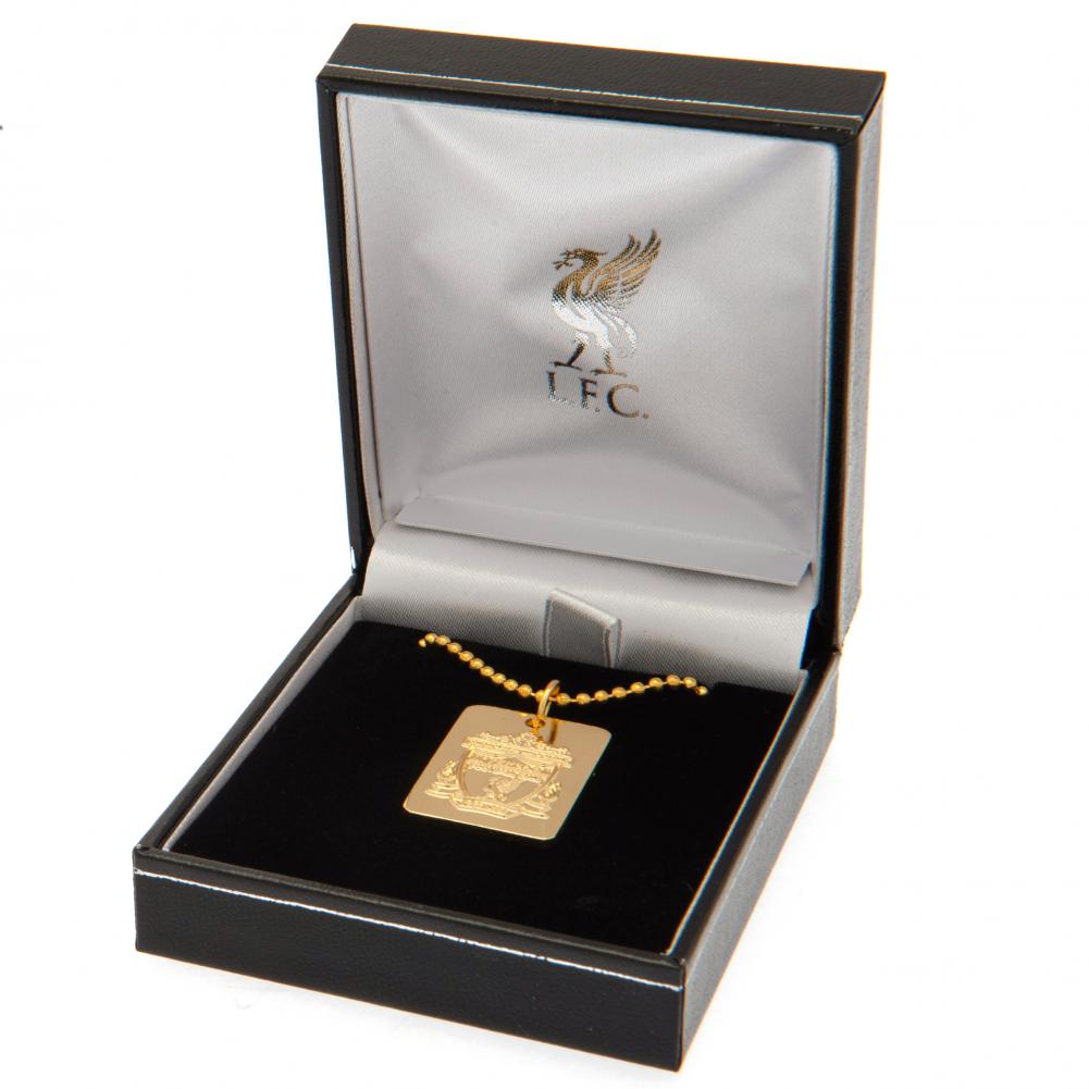 Liverpool FC Gold Plated Dog Tag & Chain - Shop Jewellery At Gift Moments - 1