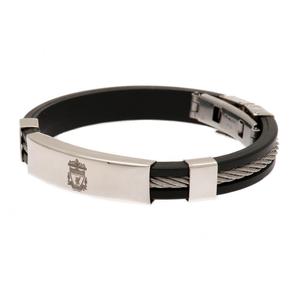 Liverpool FC Silver Inlay Silicone Bracelet - Shop Jewellery At Gift Moments - 1