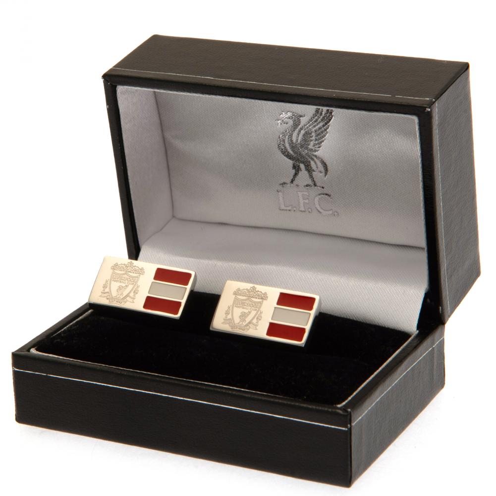 Liverpool FC Stainless Steel Stripe Cufflinks - Shop Cufflinks & Tie Slides At Gift Moments - 1