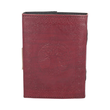 Lockable Tree Of Life Red Leather Journal 13 x 18cm: 5 - Leather Journals By Gift Moments
