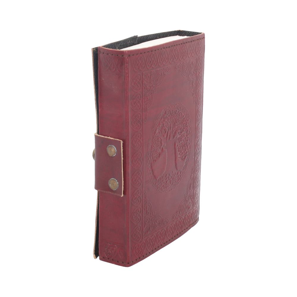 Lockable Tree Of Life Red Leather Journal 13 x 18cm: 4 - Leather Journals By Gift Moments