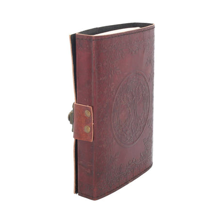 Lockable Tree Of Life Red Leather Journal 15 x 21cm: 4 - Leather Journals By Gift Moments