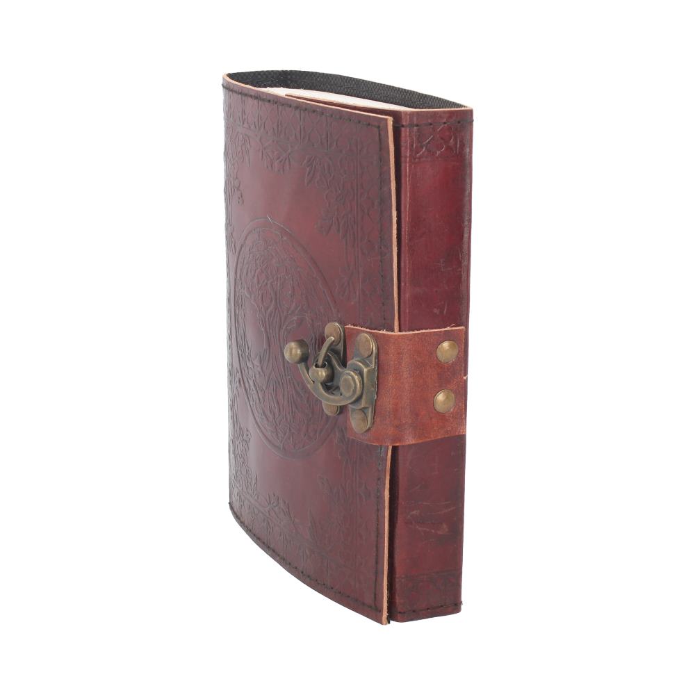 Lockable Tree Of Life Red Leather Journal 15 x 21cm - Shop Leather Journals At Gift Moments - 3
