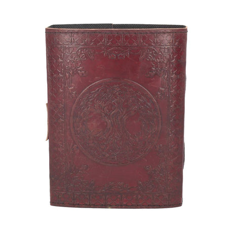 Lockable Tree Of Life Red Leather Journal 15 x 21cm: 5 - Leather Journals By Gift Moments
