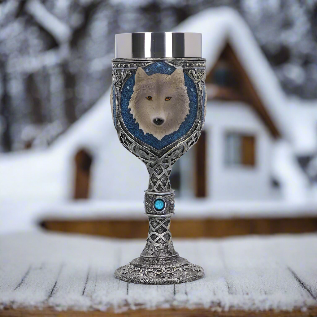 Lone Wolf Grey Animal Goblet 19.5cm: 1 - Goblets & Chalices By Gift Moments