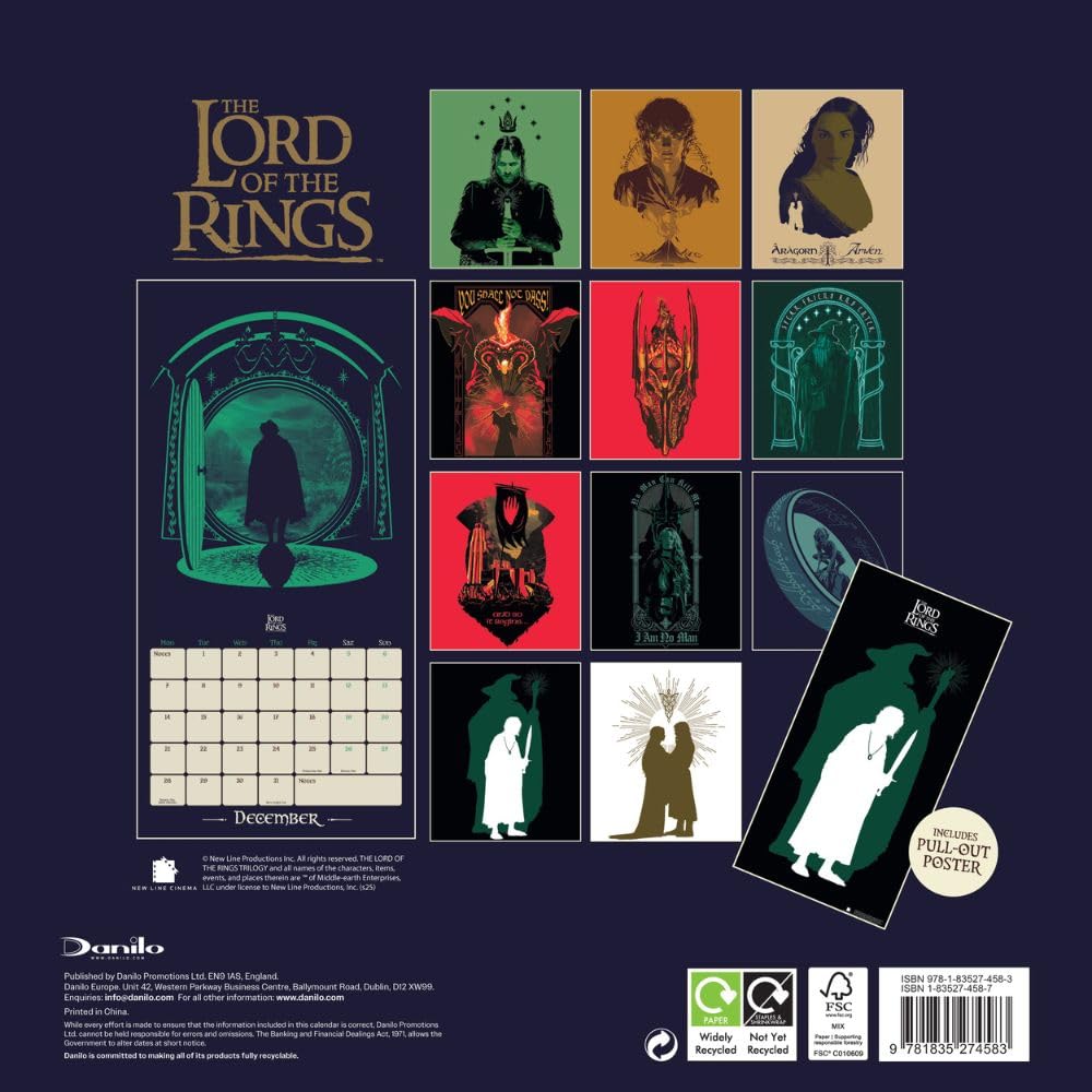 The Lord Of The Rings Square Calendar 2026: 4 - Calendars By The Lord Of The Rings