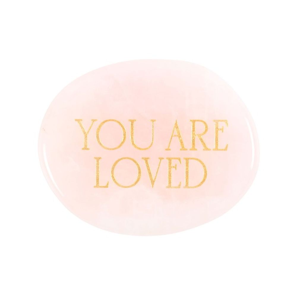 You Are Loved Rose Quartz Crystal Palm Stone: 3 - By Gift Moments