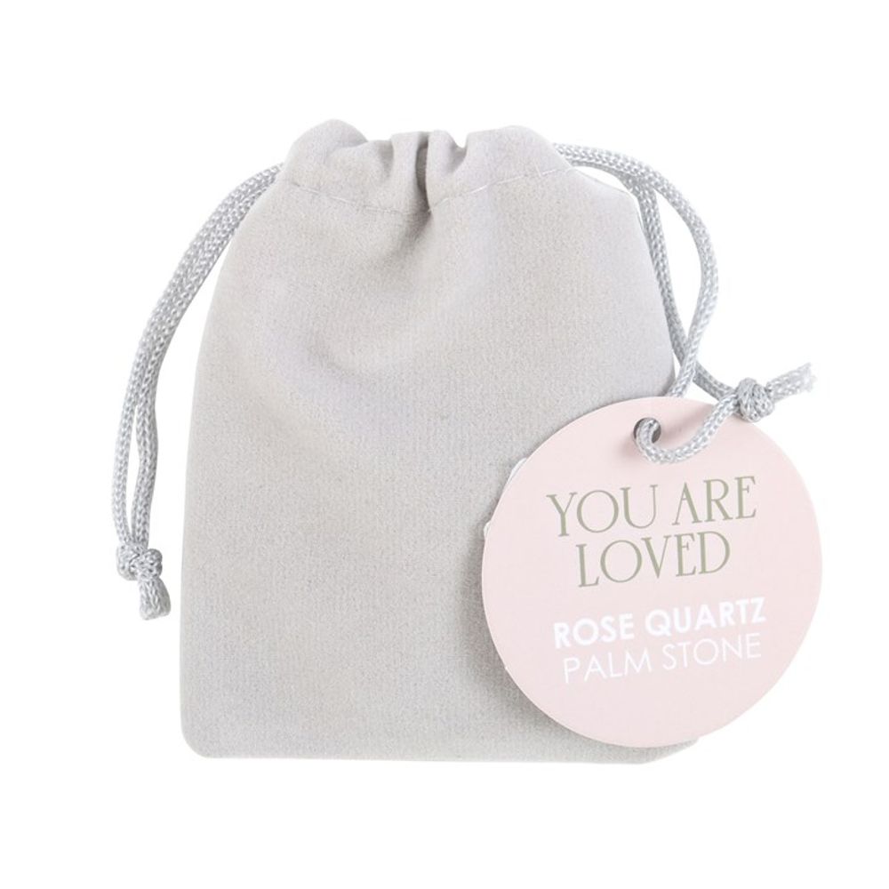 You Are Loved Rose Quartz Crystal Palm Stone: 5 - By Gift Moments