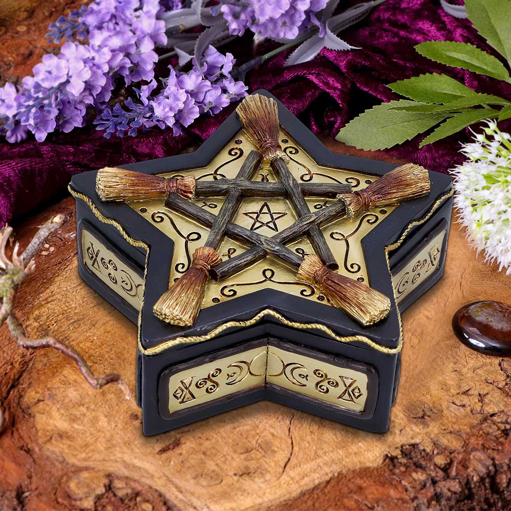 Magick Protector Wiccan Broomstick Box 16cm: 1 - Boxes By Gift Moments
