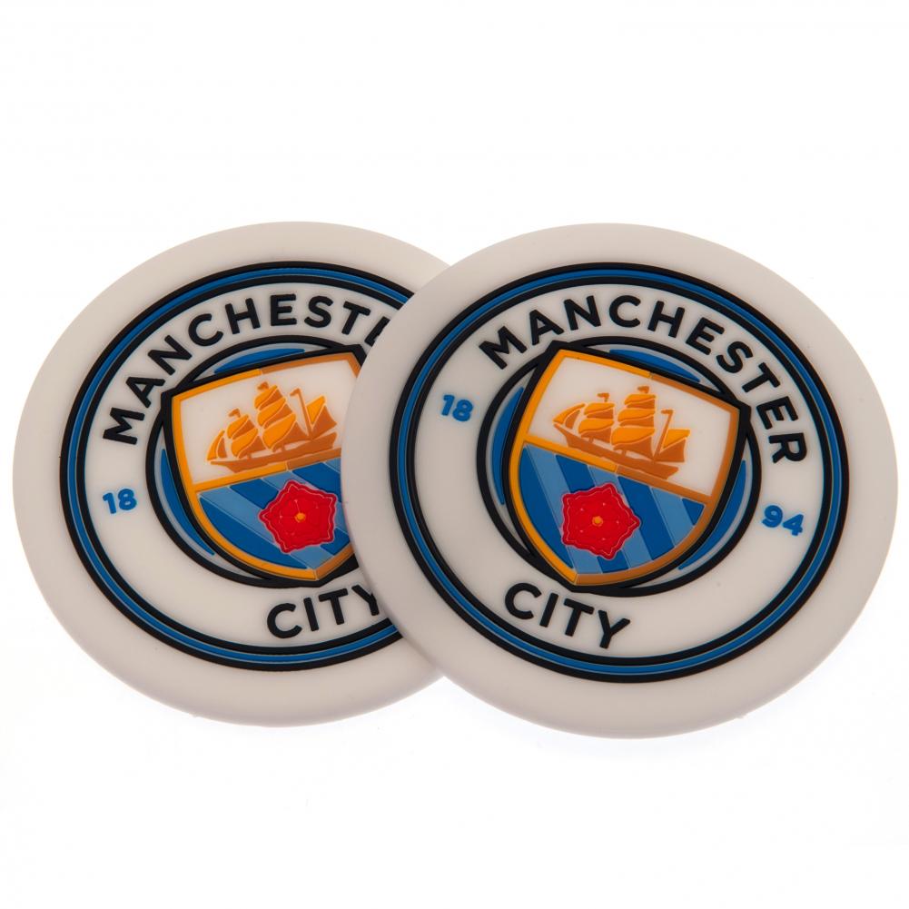 Manchester City FC 2pk Coaster Set - Shop Coasters At Gift Moments - 1