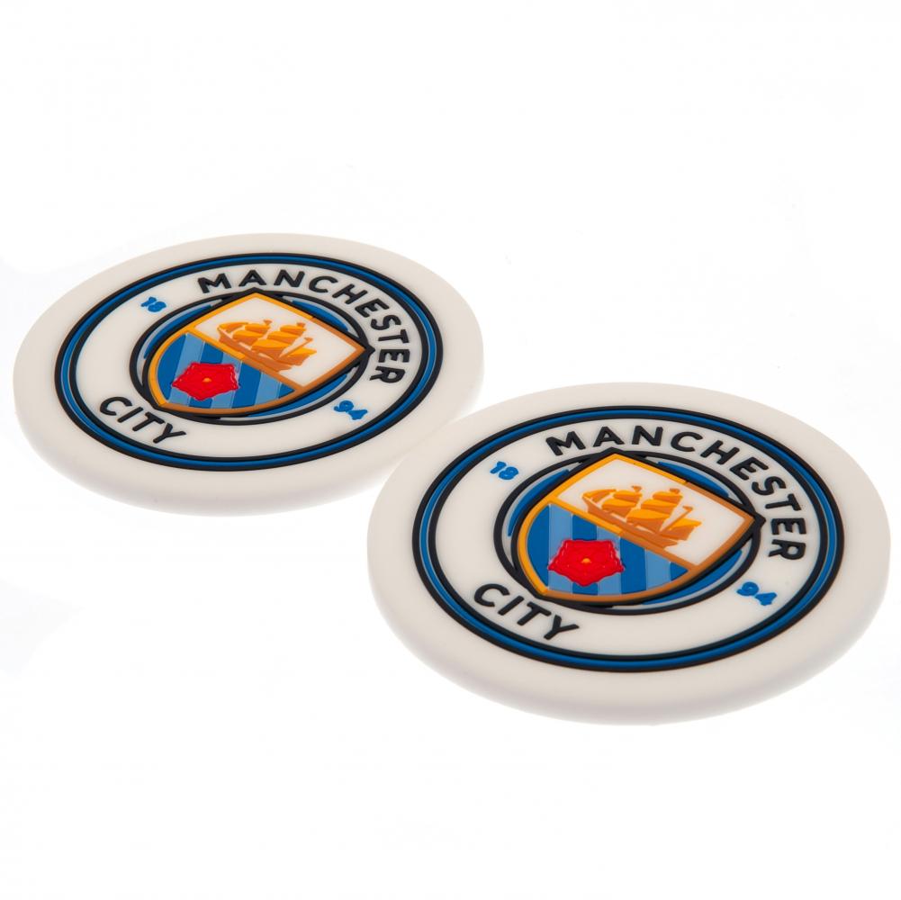 Manchester City FC 2pk Coaster Set - Shop Coasters At Gift Moments - 2