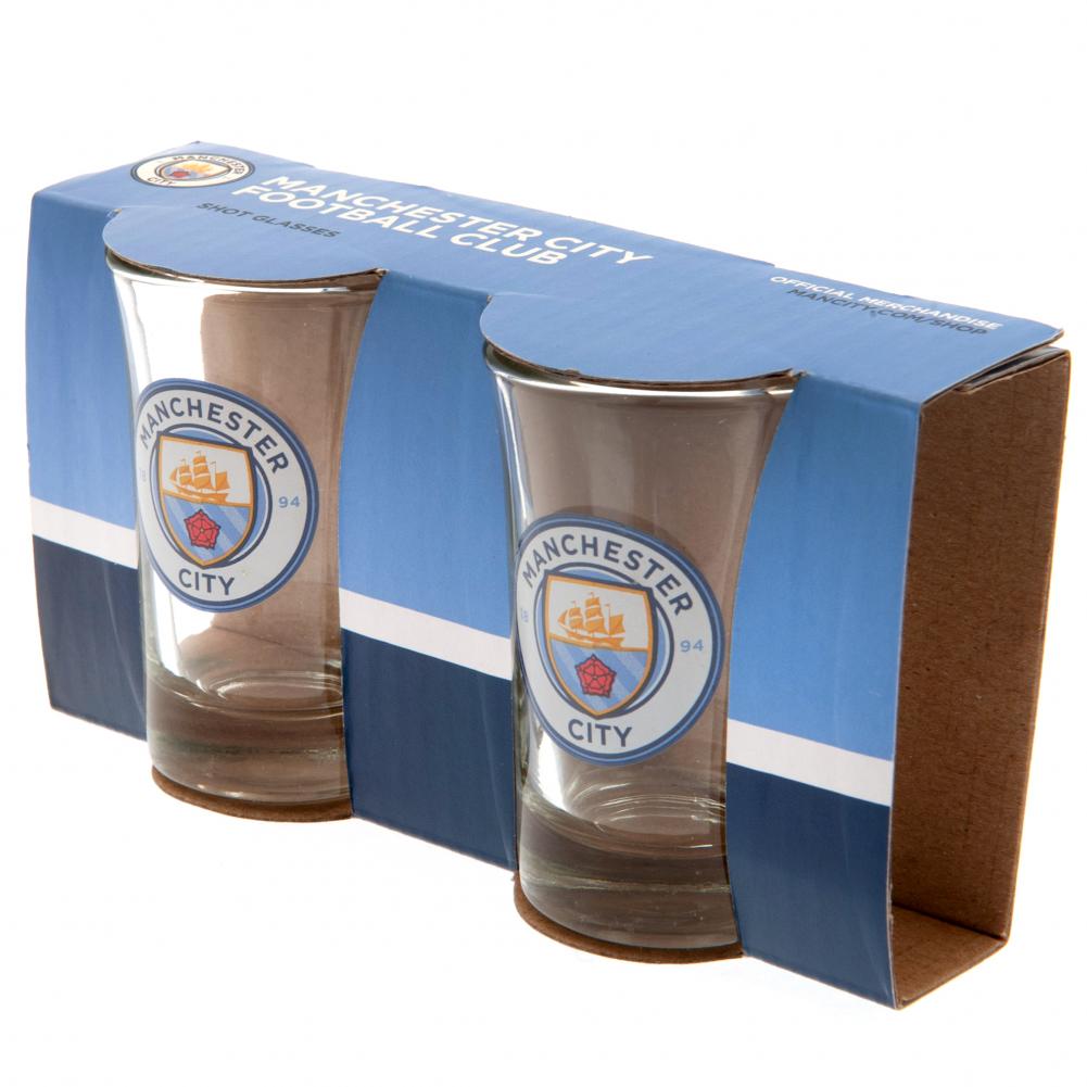 Manchester City FC 2pk Shot Glass Set - Shop Glassware At Gift Moments - 3