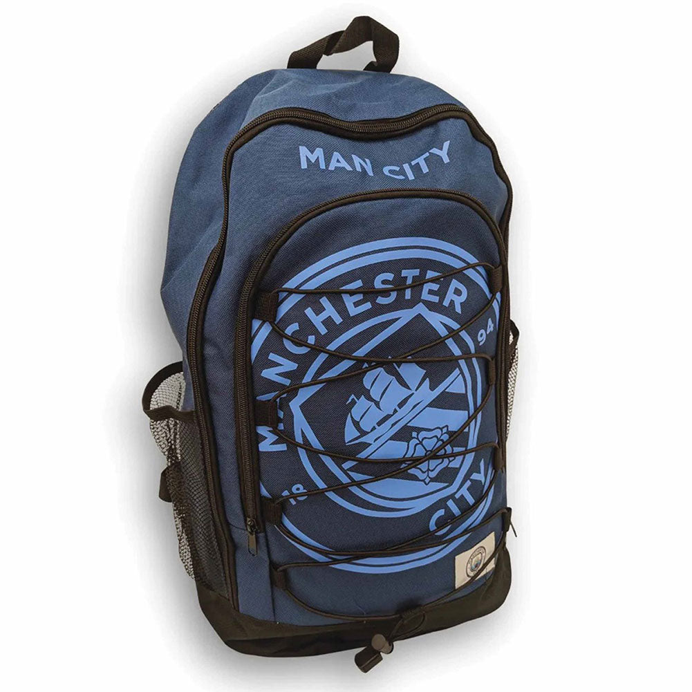 Manchester City FC Big Logo Bungee Backpack - Shop Bags At Gift Moments - 1