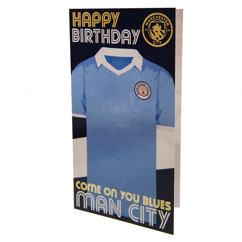 Manchester City FC Retro Shirt Birthday Card: 2 - Greeting Cards By Manchester City