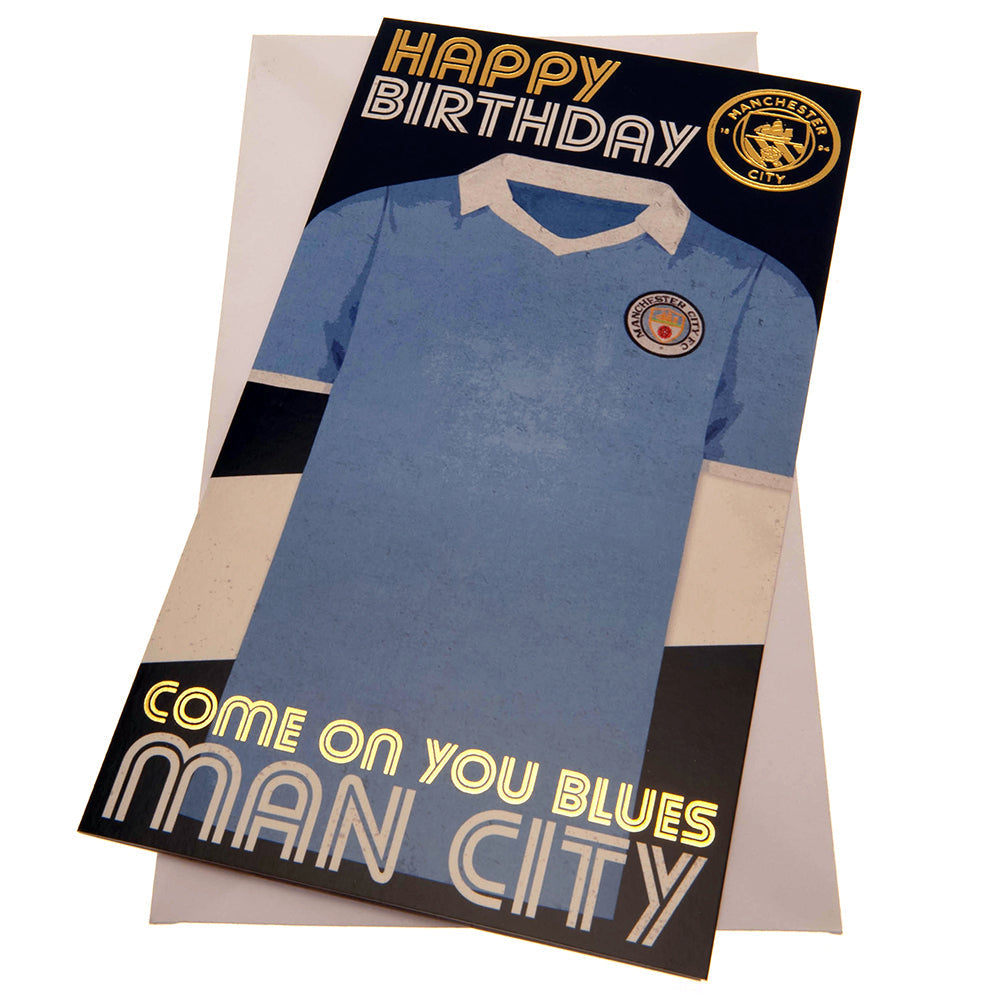 Manchester City FC Retro Shirt Birthday Card: 1 - Greeting Cards By Manchester City